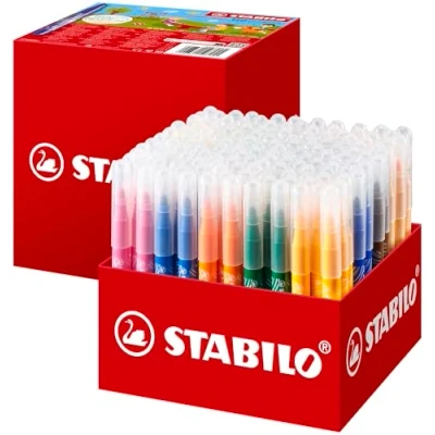 Image de Feutre de coloriage STABILO power max Schoolpack 140 feutres pointe large 12 couleurs assorties