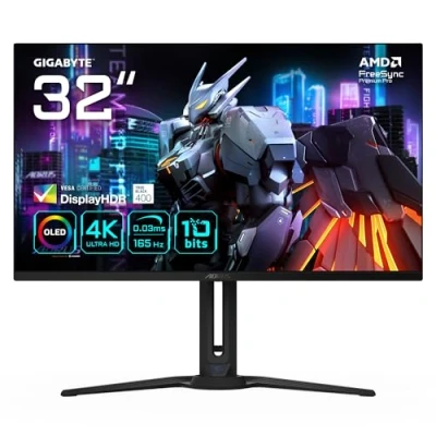 Image de GIGABYTE AORUS FO32U 31,5 Moniteur de jeu UHD 3840 x 2160 (UHD), 165Hz, 0,03ms, 250 cd/m², FreeSync Premium Pro, DisplayHDR True Black 400, HDMI 2.1, DisplayPort 1.4 Neuf