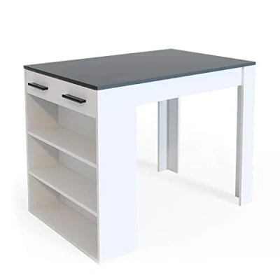 Image de Vicco Table Style Bar Repose, Anthracite/Blanc, 67x100cm