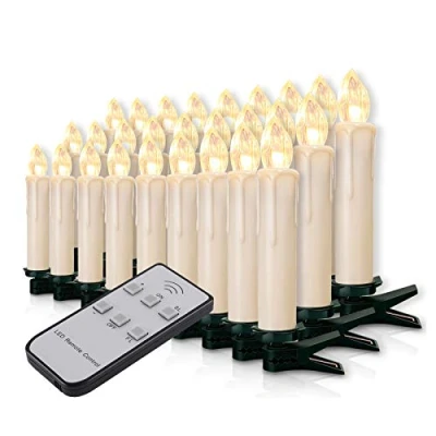 Image de Forever Speed Lot de 20 à 60 Bougies LED Éclairage Noël Sans fil Avec télécommande Coque blanche laiteuse