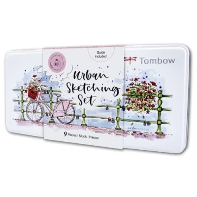 Image de Tombow Urban Sketching Set 9 produits créatifs instructions étape par conçu l&#039;artiste Carla Kamphius [URBAN SET]