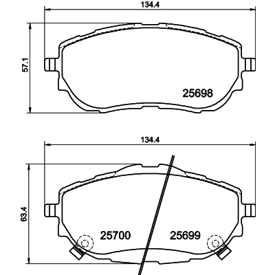 Image de HELLA 8DB 355 020 281 Jeu de plaquettes frein avec indicateur d&#039;usure accessoires TOYOTA: Auris Break, 5 portes, Corolla XI Berline