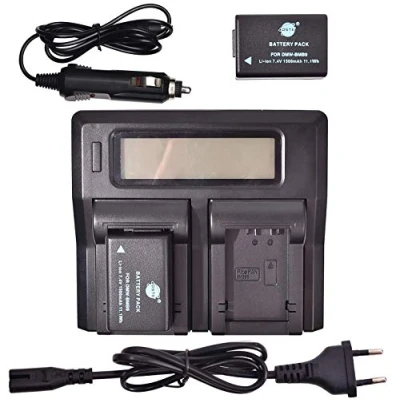 Image de DSTE 2 Pack DMW BMB9E BMB9 BMB9PP Rechange Batterie + Double LCD Chargeur Compatible pour Panasonic Lumix DMC FZ60, FZ62, FZ70, FZ72, FZ100, FZ150
