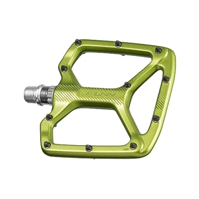 Image de Funn Python Pédales Plates pour Vélo de à Plateforme Large BMX/VTT, Axe en CrMo 9/16 Pouces (Vert)
