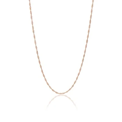 Image de Einzelstück® Chaîne Singapour en argent 925 I torsadée Or 18 carats, rose et blanc minimaliste pour femme sans pendentif,