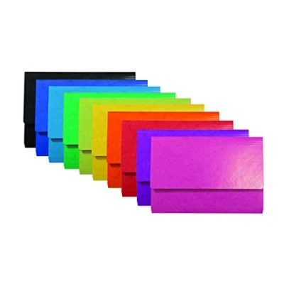 Image de Exacompta Réf. 6520Z Carton de 25 chemises Poche avec soufflet 32 mm Iderama® 265 g/m² certifiées FSC® dimensions 24 x cm pour documents format A4 10 couleurs assorties