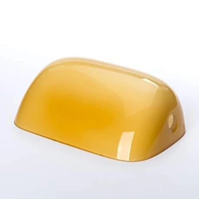 Image de ORION LIGHTSTYLE Petit verre doré de rechange 150mm x 90mm pour lampe banquier Abat jour