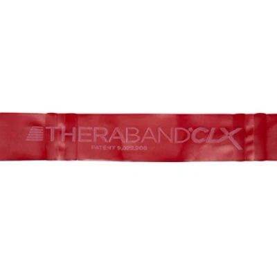 Image de Theraband Bande élastique d&#039;exercice CLX avec boucles consécutives, professionnelle sans latex pour la kinésithérapie, 2,5 m prédécoupés, 11 boucles, Rouge, résistance de 1.7 kg à l&#039;étirement