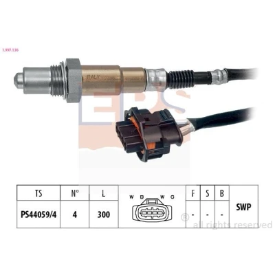 Image de EPS 1.997.136 Sonde lambda Made in Italy OE Equivalent chauffé, planaire, Filetage prégraissé OPEL: Meriva A, Zafira Corsa C 3/5 portes