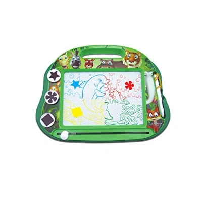 Image de Lexibook Ardoise Magique Multicolore Animaux, Jouet Artistique et créatif pour Filles garçons, Magnétique avec Stylet tampons Dessiner, Vert, CRANX550 3 plus ans