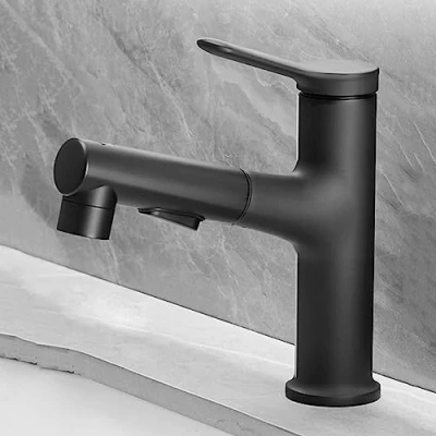 Image de Mitigeur Salle de Bain Extractible 3 Modes Robinet lavabo avec Douchette pour Bain,Noir