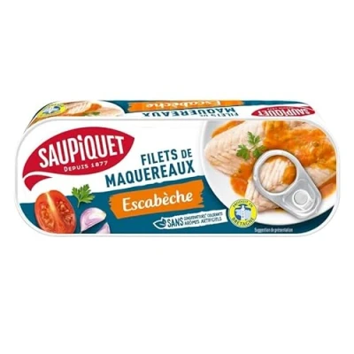 Image de SAUPIQUET Filets Maquereaux Sauce Escabèche 169G Lot De 4 Livraison Gratuite