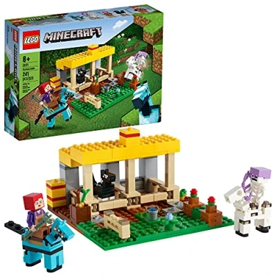 Image de LEGO Minecraft The Horse Stable 21171 Building Kit; Fun Farm Toy for Kids, Featuring a Skeleton Horseman; New 2021 (241 Pieces)