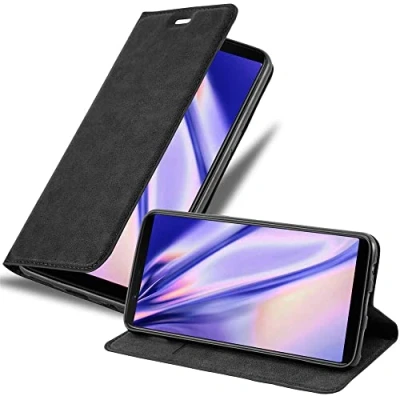 Image de cadorabo Coque pour OnePlus 5T en Noir Nuit Housse Protection avec Fermoire Magnétique, Stand Horizontal et Fente Carte Portefeuille Etui Poche Folio Case Cover