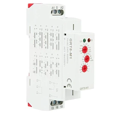 Image de Relais Temporisé, GRT8 M1 Temporisé Multifonctionnel, Montage sur Rail Din AC 220V à Retardement avec 10 Fonctions