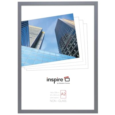 Image de Hampton Frames ZURICH ZURA2GRYX PK1 Cadre photo gris en acrylique (sans verre) A2 (42 x 59 cm)