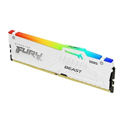 Image de Kingston FURY Beast White RGB XMP 128GB 5600MT/s DDR5 CL40 DIMM Desktop Gaming Memory Kit of 4 KF556C40BWAK4 128