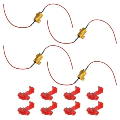 Image de ECSiNG Lot de 4 résistances Charge 25 W 6 Ohm pour Clignotants LED, Clignotants, Feux Brouillard, Circulation diurnes