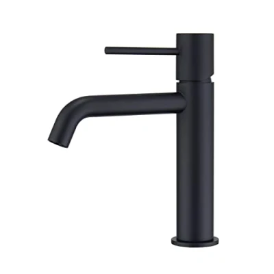 Image de Mice Robinet mitigeur de lavabo en laiton 2 voies eau froide/chaude pour Noir mat