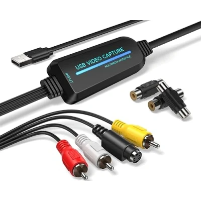Image de Convertisseur VHS vers numérique 1080p USB 2.0 Convertit VHS, Mini DV, Hi8, DVD et VCR en pour Mac/Windows