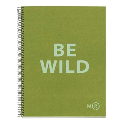 Image de Miquelrius Carnet A4 Be Eco, 80 Feuilles 90 g/m², Pois, Rayure 1 Couleur, 4 Trous, Couverture Recyclée, Vert Olive