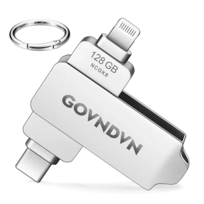 Image de Apple MFi 128Go Cle USB iPhone C Lightning iPad Pendrive pour Stockage Externe Type Memory Stick Photo Clef iPhone/iPad/iOS/Android/PC
