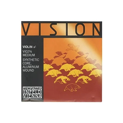 Image de Cordes Thomastik Violon Vision Noyau synthétique Possibilité de retirer La boule;Taille 3/4 Medium; Alu. Filé