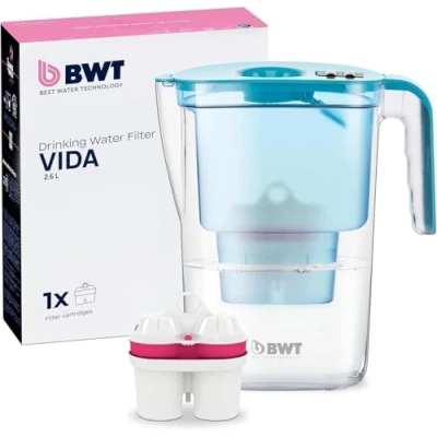 Image de BWT Filtre à eau Homeside Pétrole 1,3l avec 1 cartouche d&#039;eau filtrée douce pour potable le calcaire, chlore, plomb et cuivre