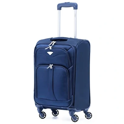 Image de Flight Knight Lightweight 4 Wheel 800D Soft Case Suitcases Cabin Carry on Hand Luggage Approved for easyJet &amp; BA Maximium Size Overhead Marine