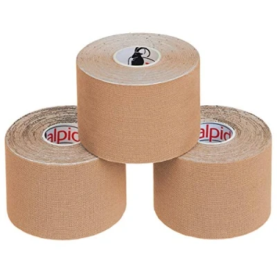 Image de ALPIDEX Ruban Adhésif de Kinésiologie 5 m x 5,0 cm Diverse Couleurs 1/3/ 6/12 rouleaux E Book Exemples D&#039;application Bandes Kinesiology Tape, Couleur:couleur la peau, Quantité:3
