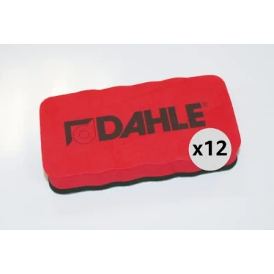 Image de Dahle Lot de 12 effaceurs magnétiques pour tableau blanc Nettoyage à sec sur nombreuses surfaces Rouge
