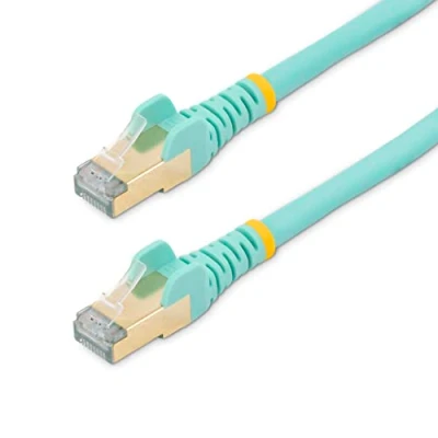 Image de STARTECH Câble réseau Cat6a STP blindé sans crochet 2 m Aqua Cordon Ethernet RJ45 anti accroc patch