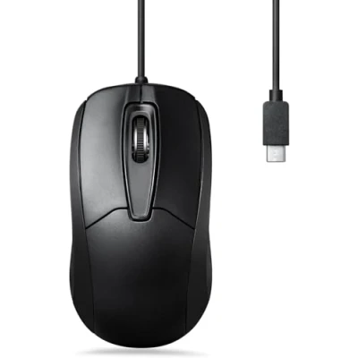 Image de perixx PERIMICE 209C Souris Optique Filaire USB de Type C Câble 1,5 m 1000 DPI Noir (11994)
