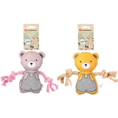 Image de Flamingo Jouet Chiot Puppy Love BRITTY Ours Taupe/Ocre 21x5,5x17,5CM Assortiment