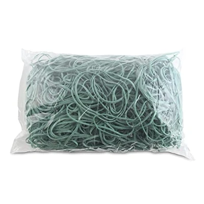 Image de Lot de 1000 élastiques en caoutchouc pour produits bureau, diamètre 80 mm, 1,5 x 3 vert/petit format