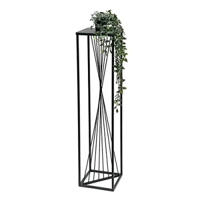 Image de DanDiBo Tabouret à fleurs rectangulaire en métal noir 70 100 cm Support pour Design moderne
