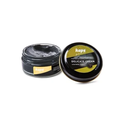 Image de Kaps Crème Délicate De Cirage Cuir Naturel Et Synthé Soin Chaussures Professionnel Intensif Du Nourrissant Pot Verre 50ml Plusieurs Couleurs (115 Gris Foncé)