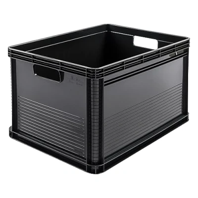 Image de keeeper Lot de 3 Caisses Transport, Empilables, Polypropylène, x 64 l, Robert, gris graphite
