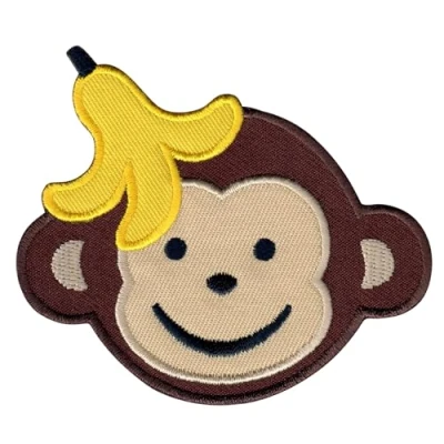 Image de PatchMommy Patch Écusson Brodé Thermocollant en Forme de Singe Garcon Pièce Brodée à Coudre ou Coller au fer Repasser pour Enfant et Bébé