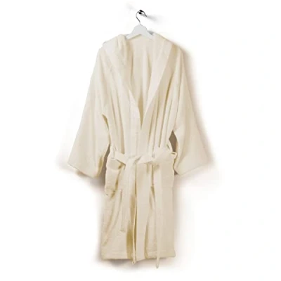 Image de Caleffi Peignoir de Bain Homme et Femme, en éponge, 100% Coton, avec Capuche, 440 GR/Mq, Absorbant, Confortable, Résistant, Facile à Laver Sécher. Modèle: Soft, M, Crème.