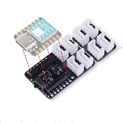 Image de seeed studio Grove Shield pour Seeeduino XIAO avec puce de gestion batterie intégrée