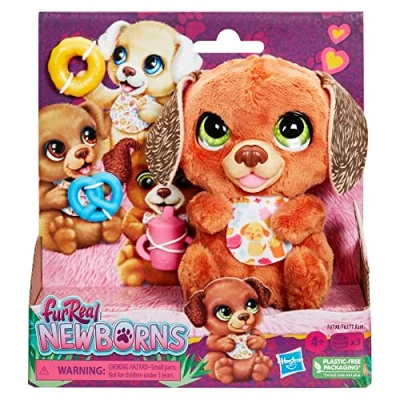Image de furReal Newborns, Chiot, Peluche animatronique avec Sons, Animal de Compagnie interactif pour Enfants, dès 4 Ans