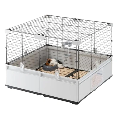 Image de Ferplast, Cage pour Lapins, cochons d&#039;Inde, cobayes, Modular 1, Extensible, à Lapin, Accessoires Inclus, Facile Nettoyer, 74 x 72 h 56 cm