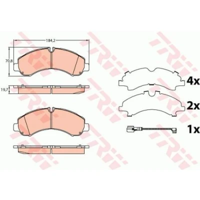 Image de TRW GDB3645 Jeu de plaquettes frein contact signal d&#039;usure inclus avec accessoires MITSUBISHI: Canter 7.Generation