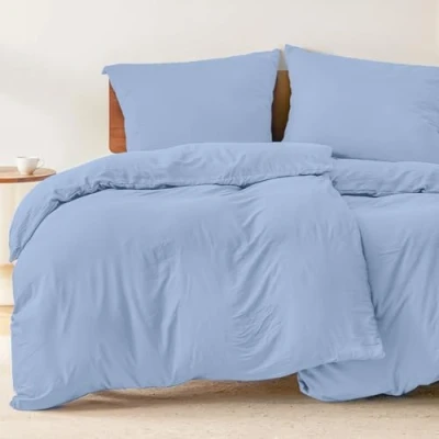 Image de Dreamzie 2 Housses de Couette 135x200 cm avec Taies d&#039;oreiller 80x80 Bleu Parure Lit en 100% Microfibre Certifié sans Produits Chimiques (Oeko TEX)