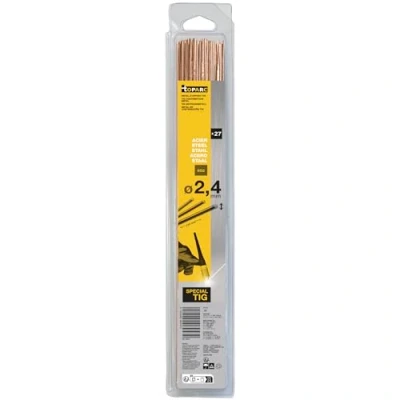 Image de GYS 27 Baguettes TIG acier ER70S 6/W3Si1 (0,33 m) Ø 2,4 mm Blister