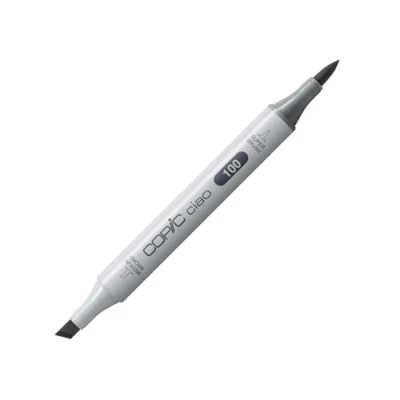 Image de COPIC Ciao 100, Black, Twin Marker avec une pointe moyenne et Brush