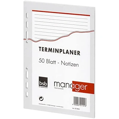 Image de bsb Insert de rechange Taille : environ A5 6 trous Pour agendas