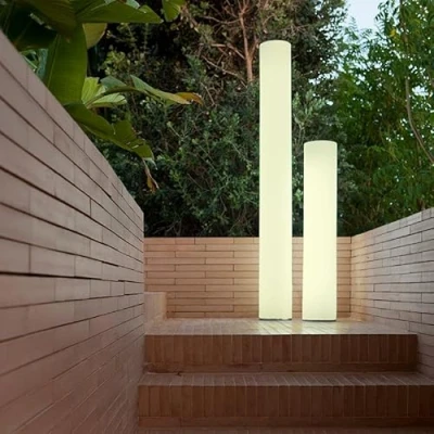 Image de Lampe sur pied, MOOVERE lampadaire colonne 160cm in&amp;out lumière blanche froide par câble (Batterie + RGB)