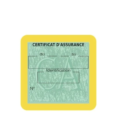 Image de HADEXIA Porte Vignette Assurance Pare Brise Voiture Neutre Étui Simple Pochette Adhésive Autocollant Sticker Jaune